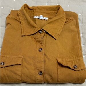 Speed Limit Dark Mustard Brown Button-Up Shirt Dress